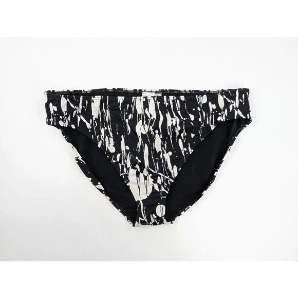 Shape Fx Swim Bikini Bottom Womens 18 Black Abstract Print Tummy Control Resort - Picture 1 of 10